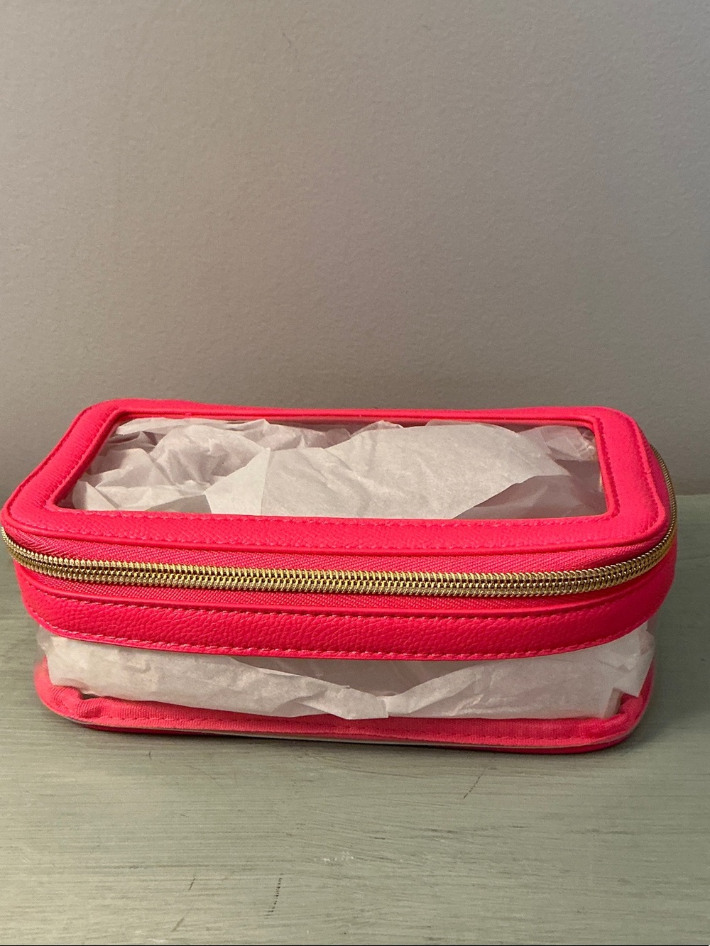 a new day Pink Clear Makeup Travel Case New